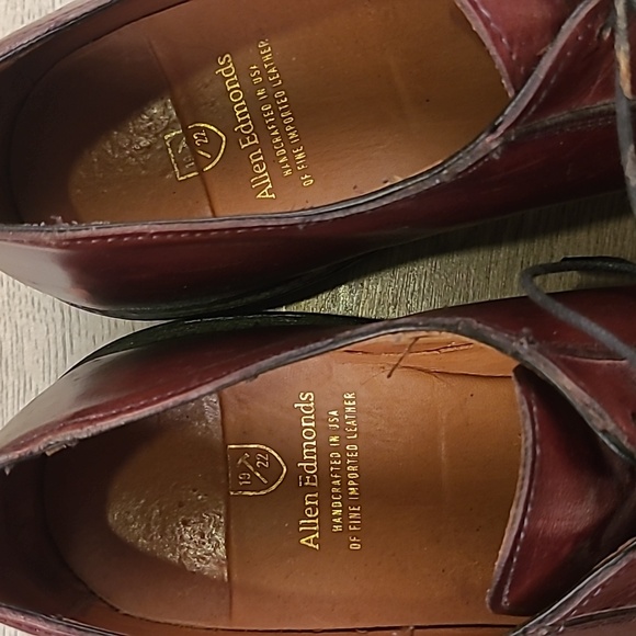ALLEN EDMONDS Cherry Brown Oxfords Sz 12 B Mens Lace‎ Up Oxfords Dress Shoes main image 4